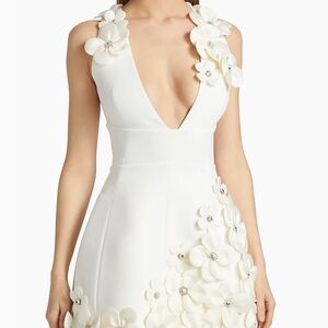 Bronx and Banco Estelle Crystal-Embellished Floral-Appliquéd Minidress